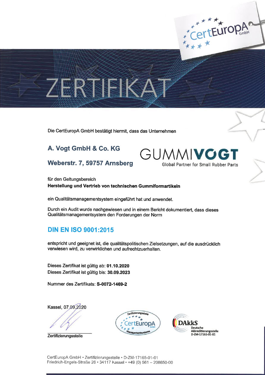 Zertifikat DIN ISO 9001:2015 (DE)